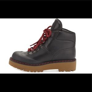 Prada lace-up leather lug-sole hiking boot size 37